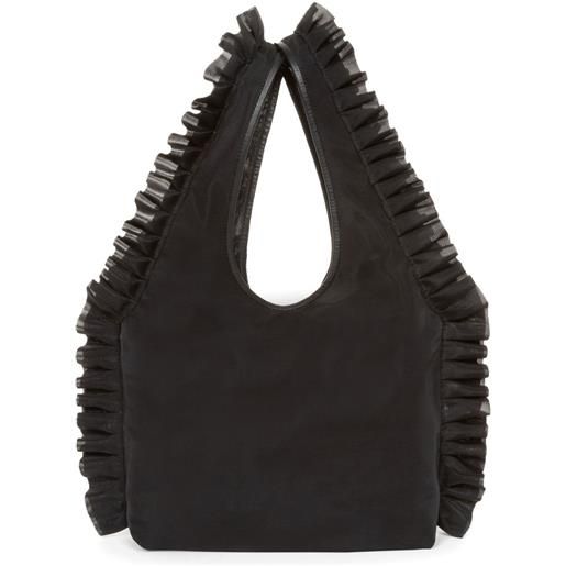 DRIES VAN NOTEN borsa tote con ruches - nero