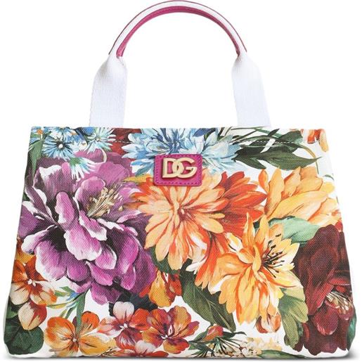 Dolce & Gabbana Kids borsa a spalla a fiori - bianco