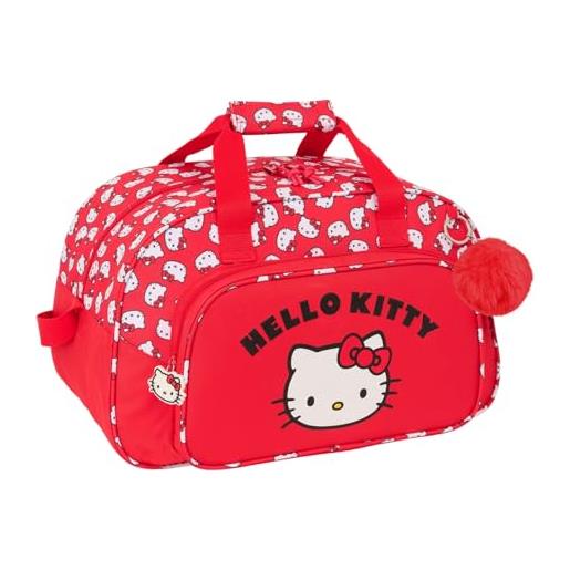 Safta hello kitty iconic - borsa sportiva, zaino ideale per bambini di diverse età, comoda e versatile, qualità e resistenza, 40 x 23 x 24 cm, rosso/bianco, m, casual