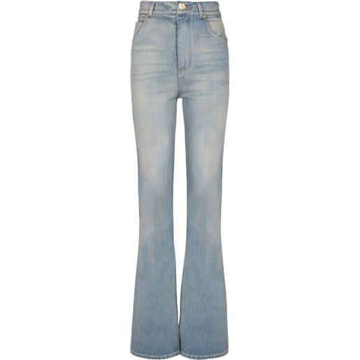 Balmain jeans con applicazione logo - blu