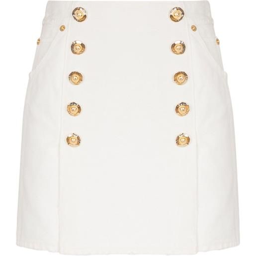 Balmain gonna in tela - bianco