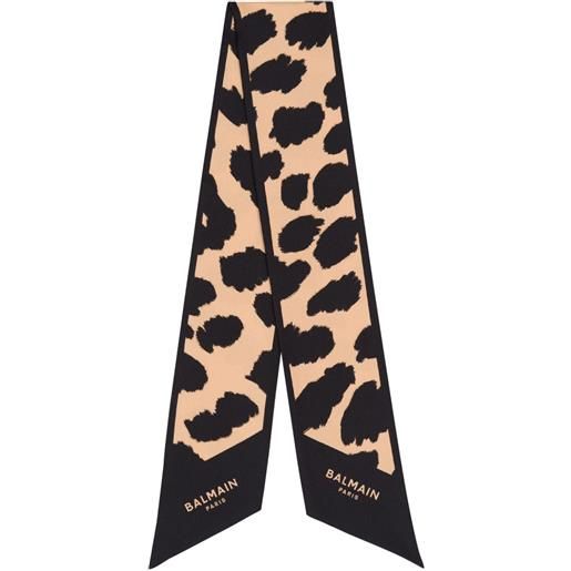 Balmain bandana leopardata in seta - toni neutri