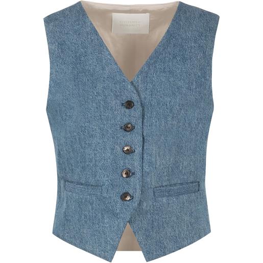 Citizens of Humanity gilet denim con scollo a v - blu