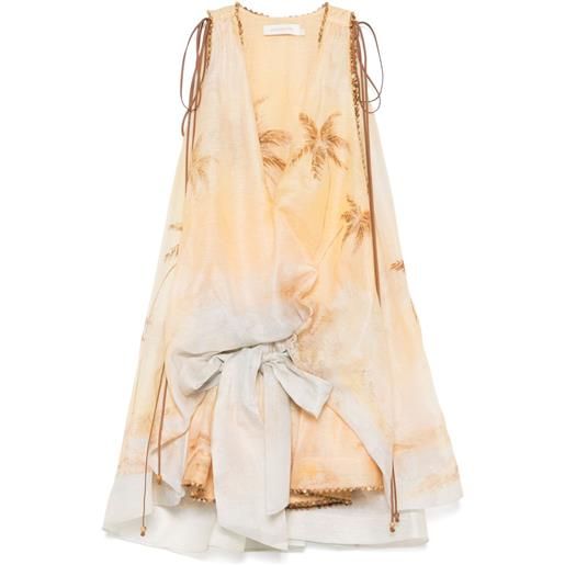 ZIMMERMANN abito corto balance plunge - giallo