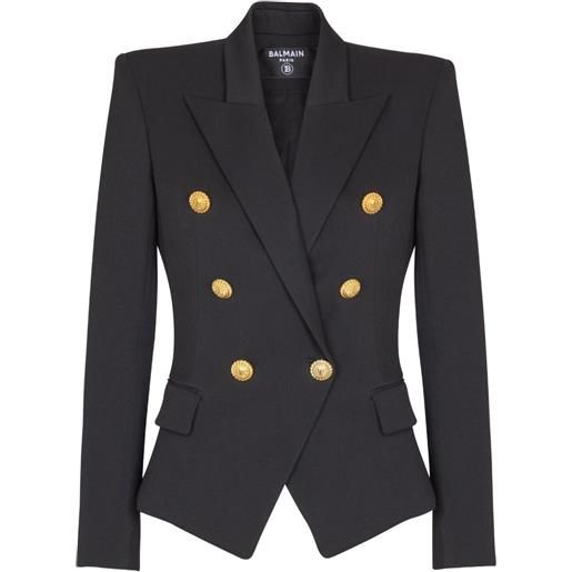 Balmain giacca grain-de-poudre doppiopetto - nero