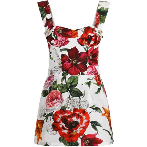 Dolce & Gabbana abito con stampa a fiori - bianco