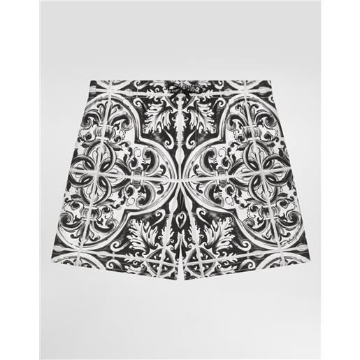 Dolce & Gabbana boxer medio in tela stampa maiolica