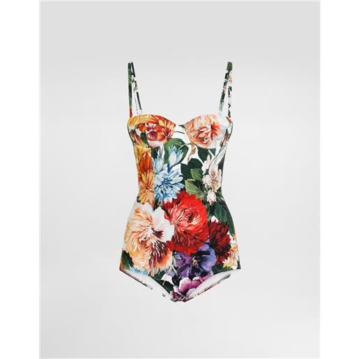 Dolce & Gabbana costume intero balconcino imbottito stampa fiori
