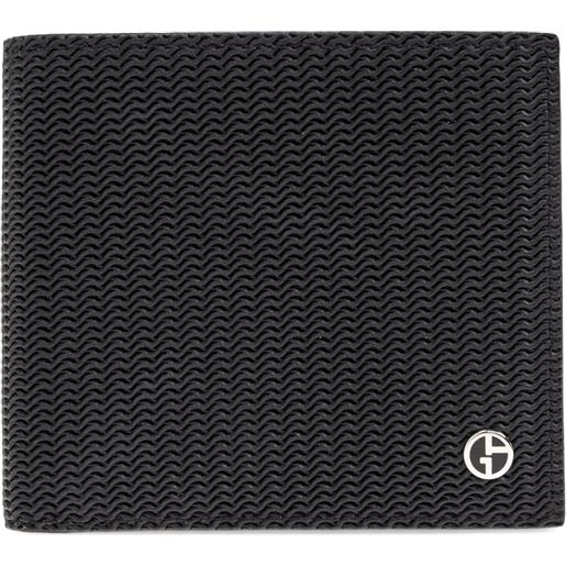 Giorgio Armani portafoglio tb in pelle goffrata - nero