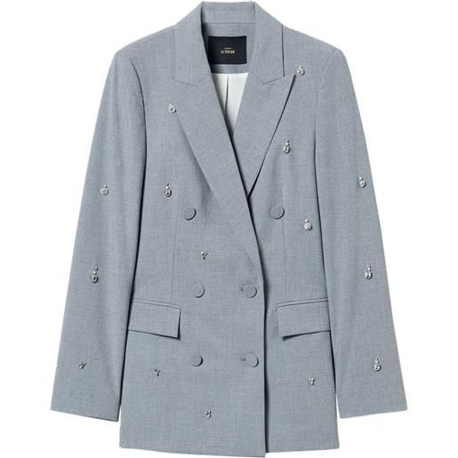 TWINSET blazer con ricamo - grigio