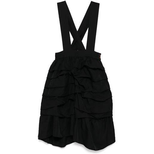 Black Comme Des Garçons abito con orlo sfilacciato - nero