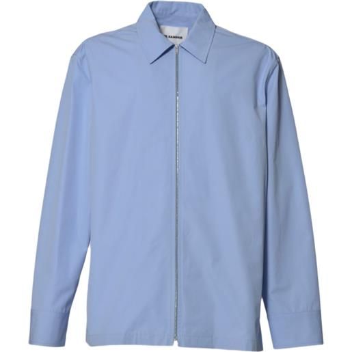 Jil Sander camicia con zip - blu
