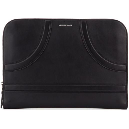 Alexander McQueen porta documenti con harness - nero