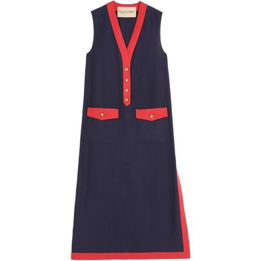 Valentino Garavani abito midi in lino - blu