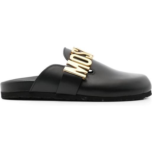 Moschino clogs con logo - nero