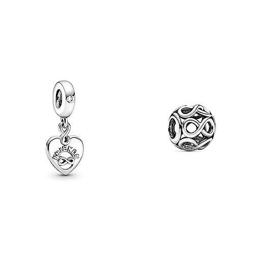 Pandora charm colgante amigos para siempre 799294c01 plata & charm 791872 brillo infinito