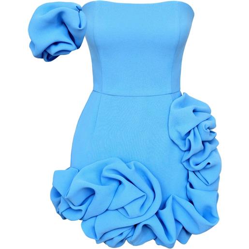 POST MERIDIEM abito corto monospalla con corsetto - blu