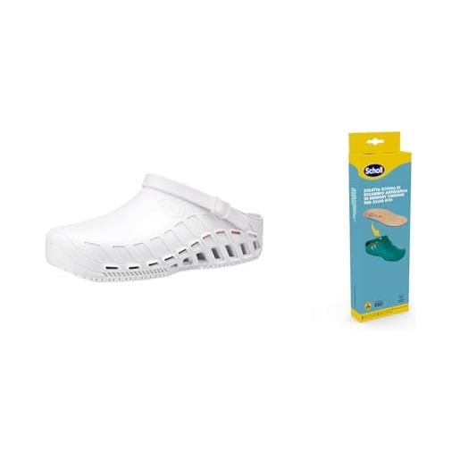 Scholl clog evo bianco solette anatomiche e antistatiche per clog evo - banco/marrone