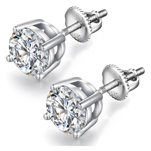Orecchini a borchia in argento 925 con 4 borchie a borchia (23 mm) N1136 - Italia