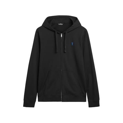 NEXT uomini felpa leggera con cappuccio e zip 100% cotone blu marino xl
