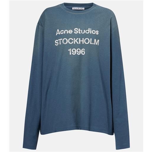 Acne Studios top distressed in jersey di misto cotone