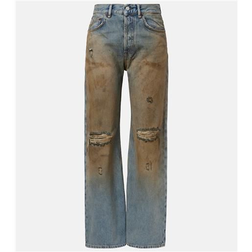 Acne Studios jeans 2021f distressed a gamba larga a vita media