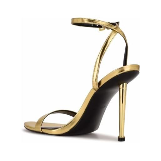 NINE WEST reina, sandali con tacco donna, oro metallizzato 710, 36.5 eu
