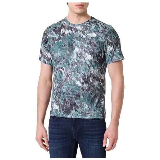 The north face nf0a8bq965s m 24/7 s/s tee reg aop t-shirt uomo deep nori trail grid pr taglia m