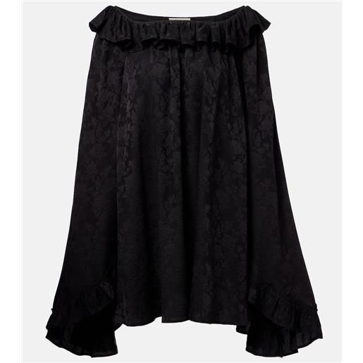 Chloe chloã© abito corto in seta jacquard con volant