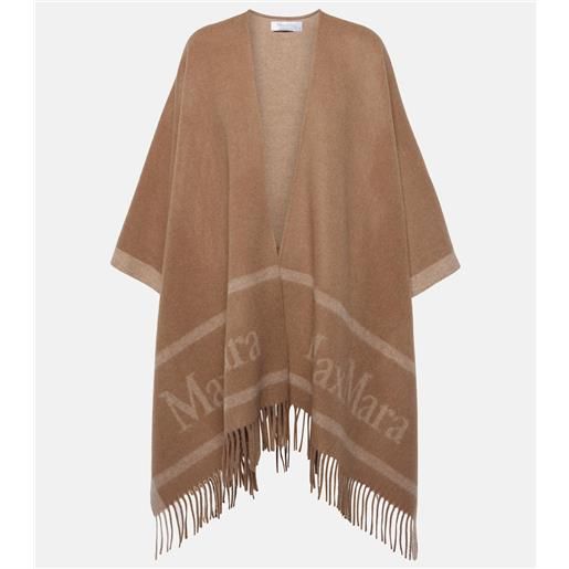 Max Mara poncho in jacquard di lana con logo