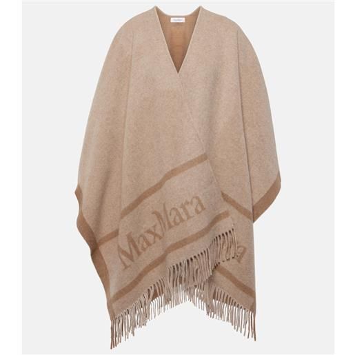Max Mara poncho logo in jacquard di lana
