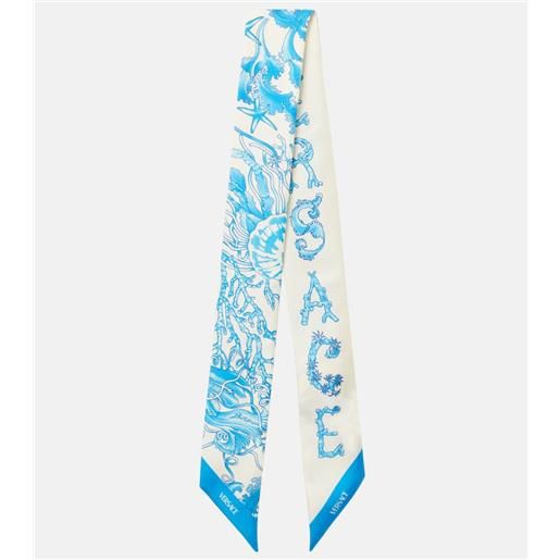Versace sciarpa underwater barocco in twill di seta