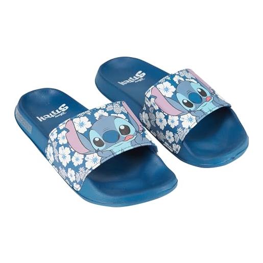 Disney ladies lilo and stitch slides - ladies classic lilo and stitch slide sandals lilo and stitch slip on slides shoes (blue, 6)