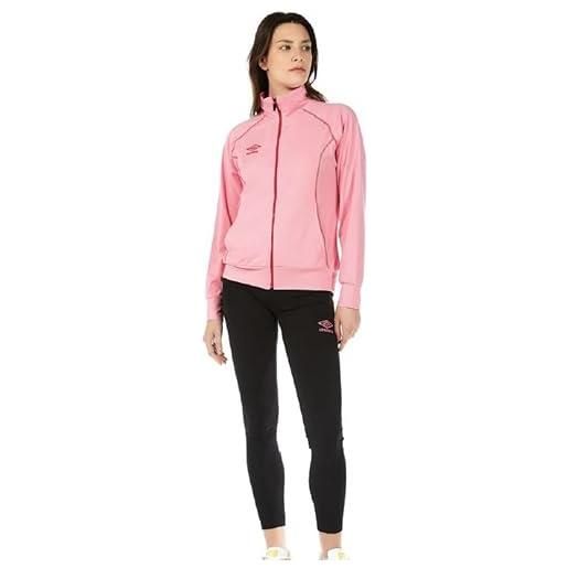 Umbro tuta donna full zip in cotone 32181 (pink/black, xl)