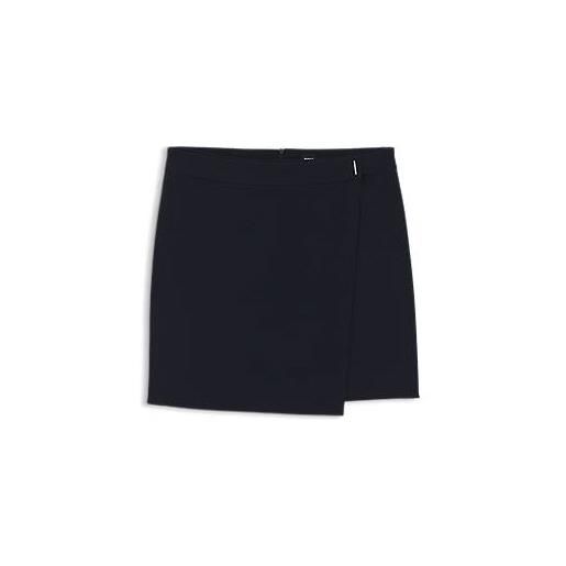 BOSS minigonna in crêpe con parte anteriore incrociata, blu scuro