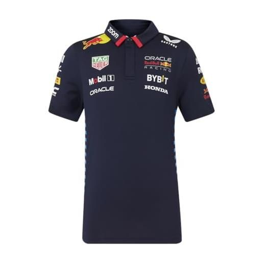 Castore red bull racing formula one team - merchandising ufficiale formula 1 2024 - polo replica team set up - cielo notturno - bambini, ragazzi (uk, età, 10 anni, 11 anni, taglia regolare, cielo notturno)