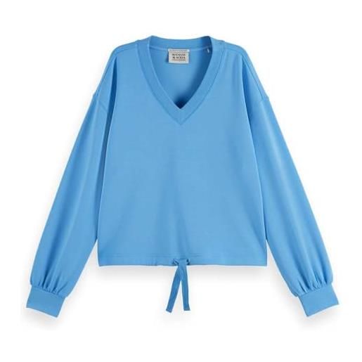 Scotch & Soda v-neck modal sweatshirt maglia di tuta, navy, l donna