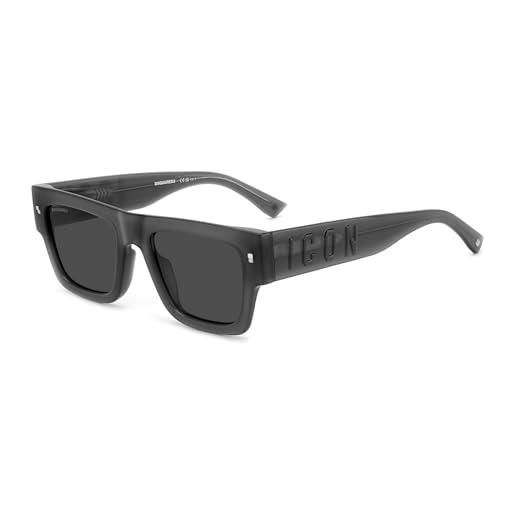 Dsquared2 icon 0021/s occhiali, kb7/ir grey, 52 unisex-adulto