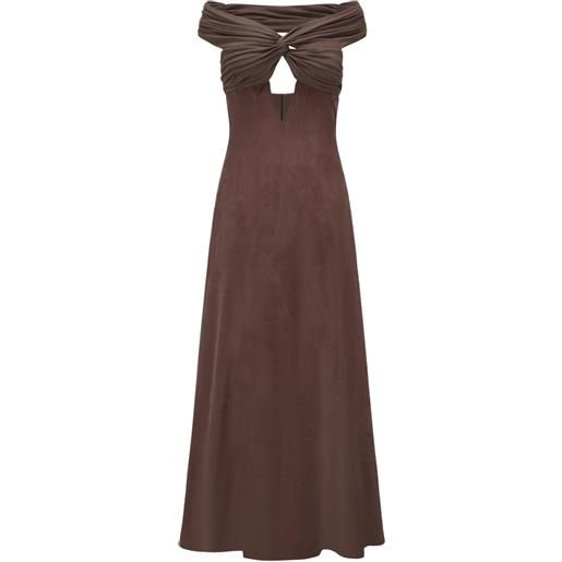 OUDE WAAG abito lungo con dettaglio cut-out - marrone