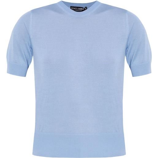 Dolce & Gabbana t-shirt lavorata a maglia - blu