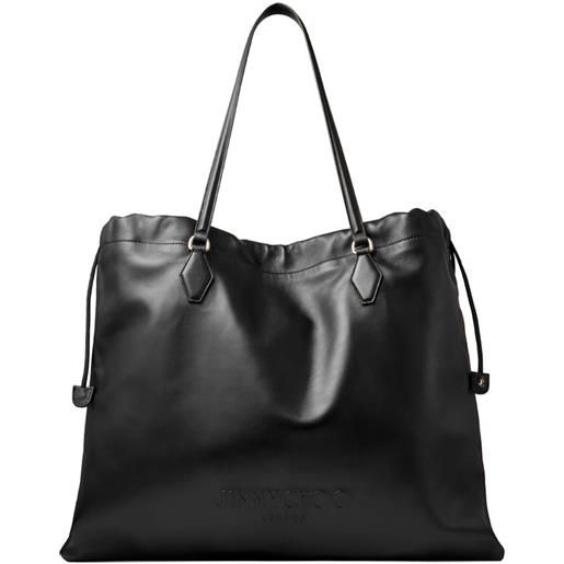 Jimmy Choo borsa tote grande con coulisse - nero