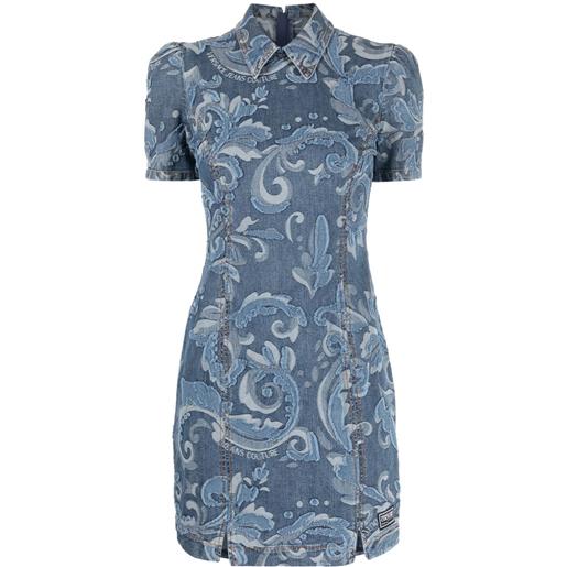 Versace Jeans Couture abito corto garland denim - blu