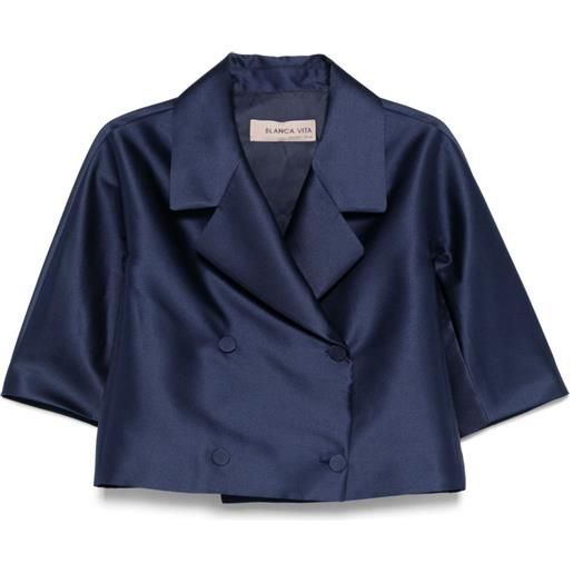 Blanca Vita blazer in raso - blu