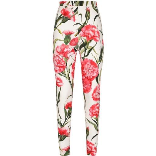 Dolce & Gabbana leggings a fiori - bianco