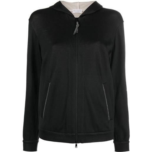 Brunello Cucinelli felpa con decorazione monili - nero