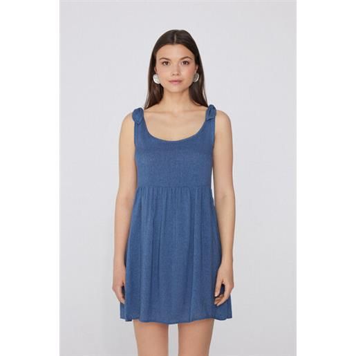 Tezenis vestito corto con nodi tela viscosa donna blu