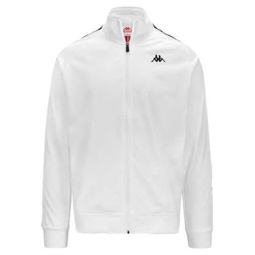 Kappa anniston slim 222 banda jkt gilet, bianco-nero, s uomo