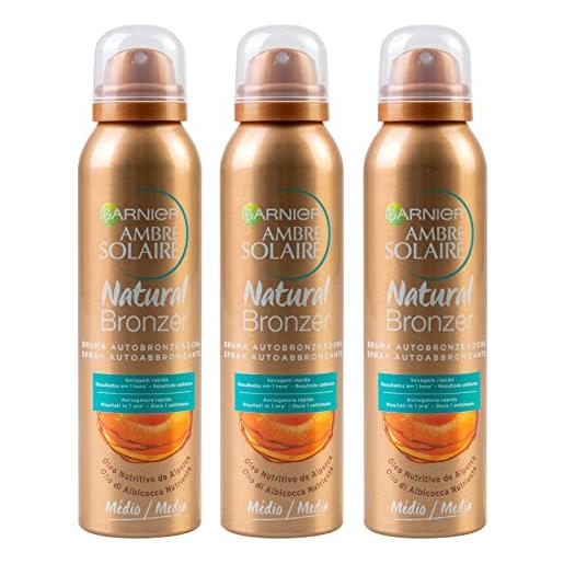Garnier 3x Garnier ambre solaire natural bronzer spray autoabbronzante con olio di albicocca nutriente - 3 flaconi da 150ml ognuno