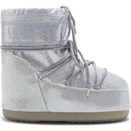Moon Boot stivali icon low glitter - argento