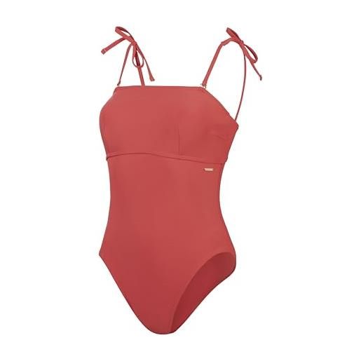 Speedo costume da bagno modellante bandeau, abbigliamento modellante, costumi da bagno per spiaggia e vacanze costume da bagno per donna, space dust, 42
